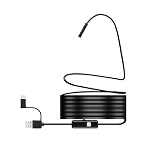 Borescopes telescopische endoscoop inspectiecamera, 5,5 mm USB 3 in 1 semi-rigide waterdichte IP67 slangborescope, met 6…