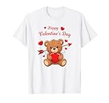 Adorable graphisme d'ours en peluche avec une ambiance douce et ludique de la Saint-Valentin, apportant des sourires avec son personnage mignon et joyeux.