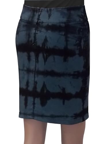 Baby'O Women's Tie Dye Stretch Denim Above The Knee Skirt3