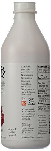 Siggi's Probiotic Drinkable Nonfat Yogurt, Raspberry, 32 Oz. Bottle – Multiserving, Only 5 Ingredients #TOP1