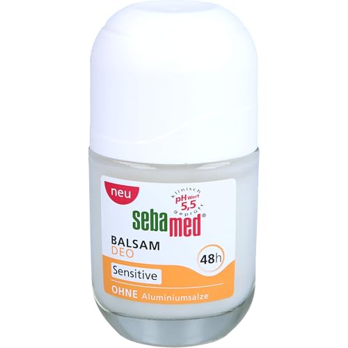 SEBAMED Balsam Deo Sensitive Roll-on, zuverlässiger Schutz vor Körpergeruch, 48h Wirkung, Deo für Damen und Herren, ohne Alkohol, ohne Aluminiumsalze, für die Rasur geeignet, 50 ml