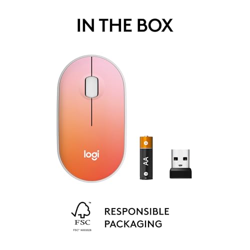 Logitech M340 Compact Ambidextrous Silent Wireless Mouse - Tropical Sunrise - image 8