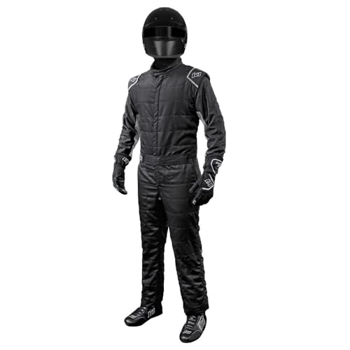 K1 RaceGear 20-OTL-NG-LXL Driving Suit Outlaw 1-Piece SFI 3.2A/5 Double Layer Nomex Black/Gray Large/X-Large Each
