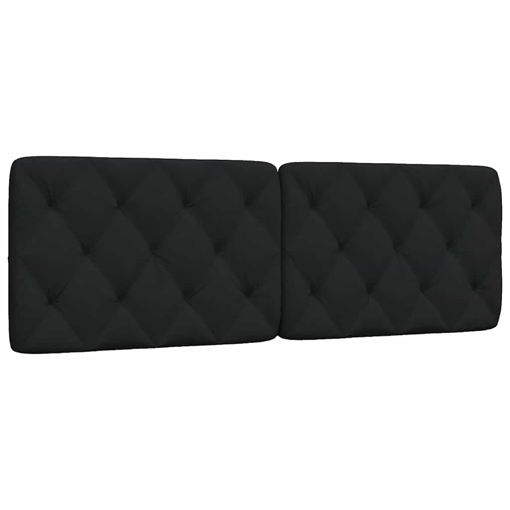 vidaXL Cabecero de Cama Acolchado Tela Negro 160 cm