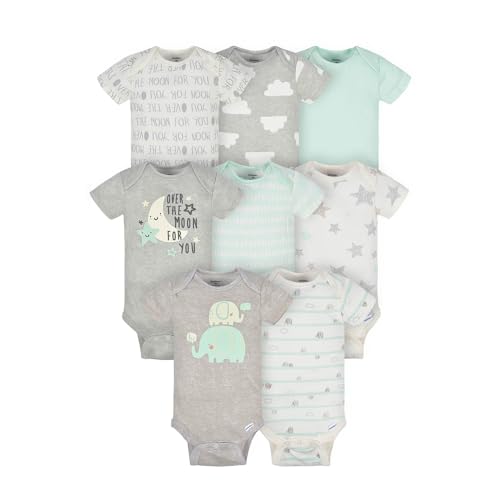 Image of Gerber unisex baby 8-pack Short Sleeve Onesies Bodysuits and Toddler T Shirt Set