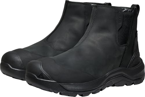 KEEN Men's Revel 4 Chelsea Mid Height Polar Insulated Snow Boots, Black/Black, 9