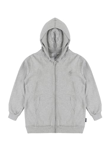 Image of Unisex Kids Solid Full Sleeve Zip Front Open Hooded Sweatshirt