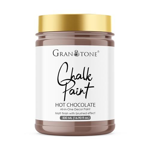 Image of GRANOTONE Chalk Paint for Furniture, Home Decor, Crafts - Eco-Friendly - All-in-One - No Wax Needed - 500 ML (HOT CHOCOLATE)