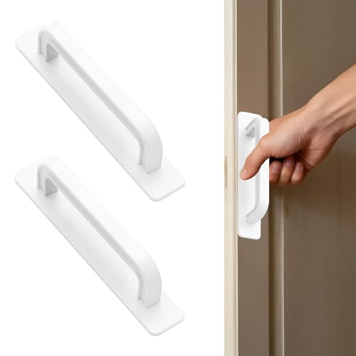Jetstream 2 Pièces Poignées de Porte de Balcon, Poignees porte Adhésives, Poignée de Porte Extérieure, Poignées de Porte Autocollantes, pour Meuble,...