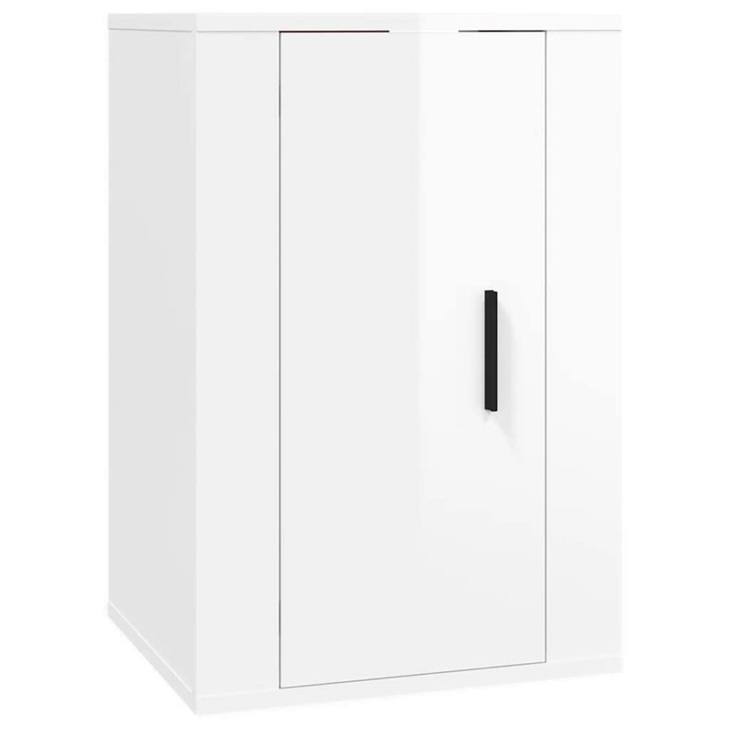 Meuble TV mural blanc brillant 40 x 34,5 x 60 cm