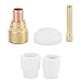 Ceramic Welding Cup Set in White with Chuck, Air Lens, and Spacer, High Temperature Resistance, Durable Ceramic and Alumina Material, Nozzle Model 10 and 12, Complete Kit