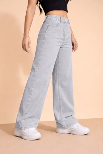 Image of ADBUCKS Stretchable Denim Fabric High Rise Straight Fit Jeans for Girls