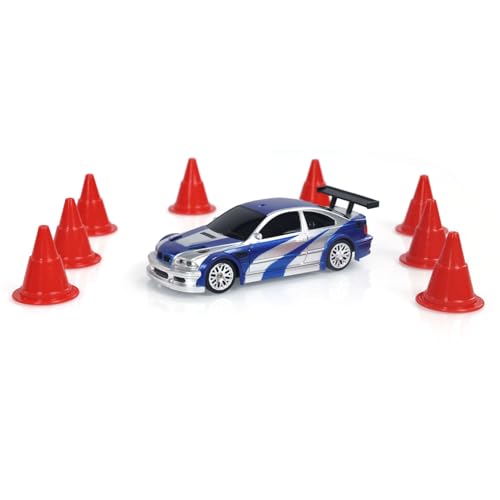 Image of 1 /43 Scale RC Drift Race Vehicle Upgraded Gyro Version 4WD Ready to Go Small Toy Car Mini Car High Speed Model for Hobby Collection Gift Boys Ages 14+(Blue and Silver)