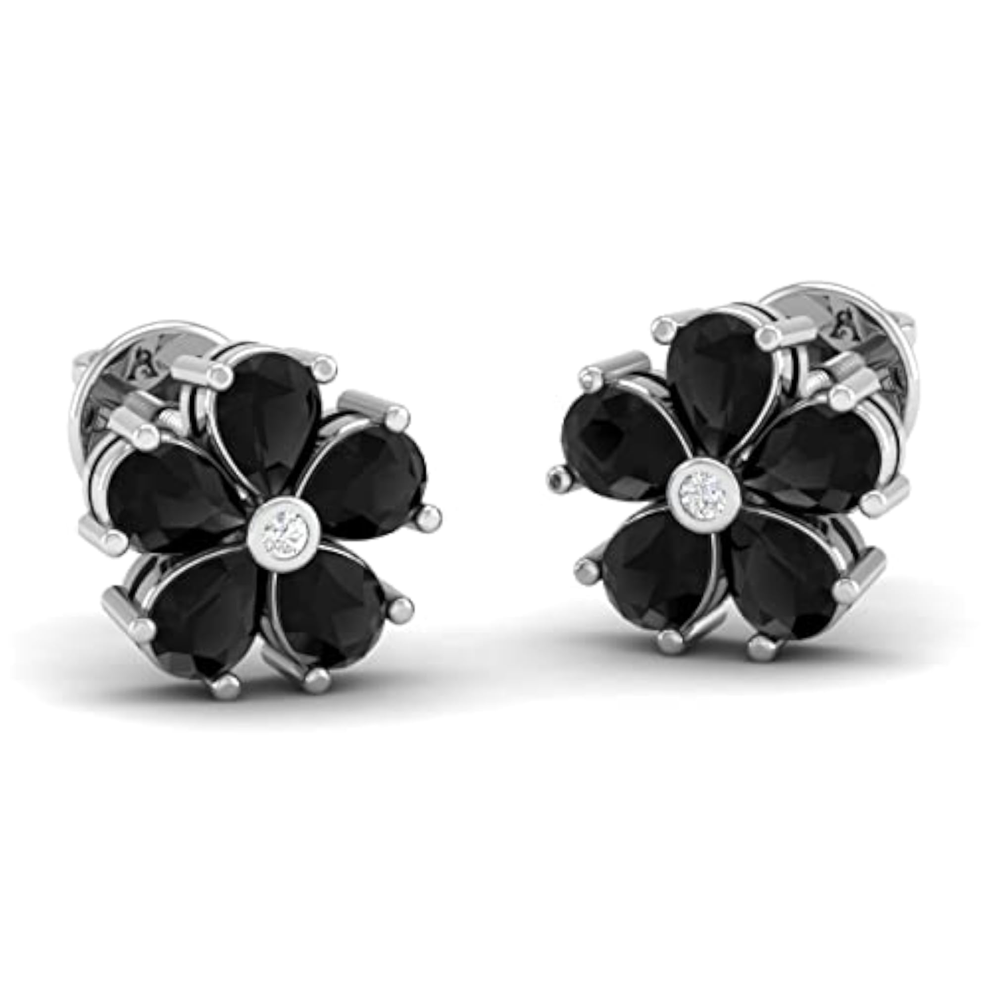 Women's Pure 925 Sterling Silver Designer Stud Earrings, AAA+ Cubic Zirconia