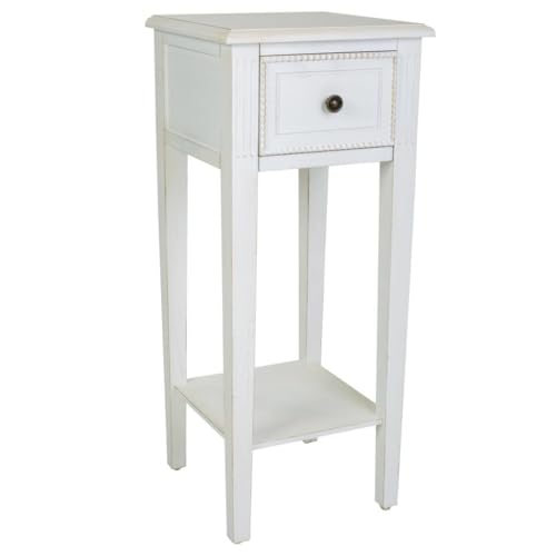 WANDERLUST DECO Mesa telefonera de Madera lacada Blanco