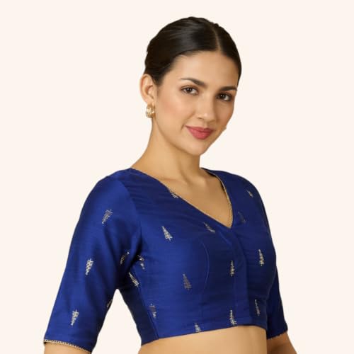 Image of Studio Shringaar Women's Handloom Cotton Silk Readymade Saree Blouse with Underarm Sweat Pads (Pack of 14 Pads)