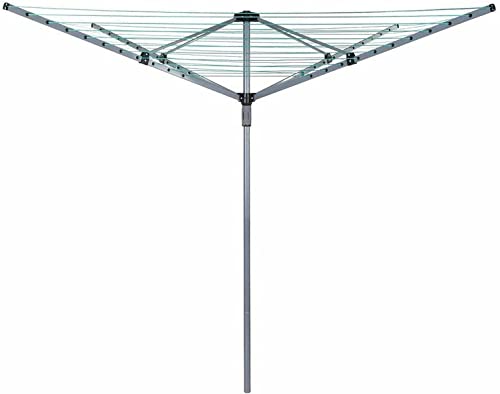 VIVAAS 50M Rotary Airer With 4 Arms Outdoor Garden folding Rotary Washing Line Clothes Airer Dryer With Free Ground Spike Laundry Airer, Clothes Dryer, Garden Washing Line