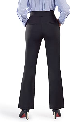 Bamans Yoga Dress Pants For Women Bootcut Stretch Work Pants Wide Leg With Pockets (Black, Large) #TOP2