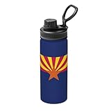 Bouteille d'eau isotherme avec imprimé drapeau de l'État de l'Arizona, bouteille d'hydratation extérieure pour salle de sport/extérieur/voyage/bureau