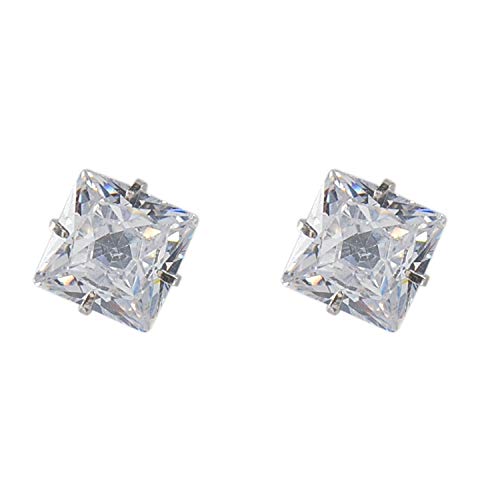Silverwala 925-92.5 Sterling Silver Princess Cut Real Cubic Zirconia Stud Earrings For Men,Women,Children,Boys and Girls (5.1) (B098THTP89) Amazon Price History, Amazon Price Tracker