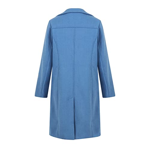 Women' Walker Wool Blend 3/4 Belted Long Jacket Winter Coat2