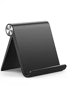 STRIFF Multi Angle Tablet Stand. Holder for iPhone, Android, Samsung, OnePlus, Xiaomi. Portable,Foldable Stand.Perfect for Bed,Office, Home,Gift and Desktop (Black)