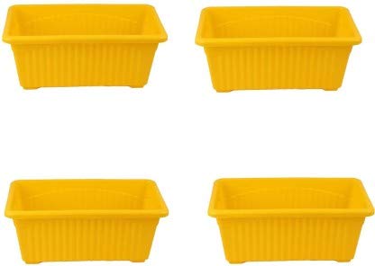 EaglesFord Rectangular Plastic Pot| Window Planter| Yellow|(Set of 4) (B098DDXQ97) Amazon Price History, Amazon Price Tracker