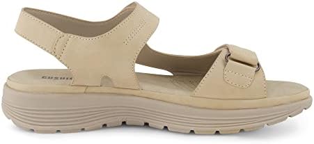 CUSHIONAIRE Women's Magee comfort footbed outdoor sandal with adjustable strap and +Memory Foam, Wide Widths Available, Sand 8.5 W | Image 3