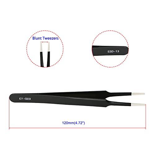 Aopin 4pcs ESD-13 Anti-Static Precision Tweezers, Anti-Static Multi-Function - Image 2