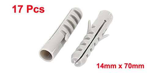 uxcell 17pcs 14mm x 75mm Plastic Expansion Nails Hollow Wall Anchor Expandable Tube Connector Screws Bolts miniatura 2