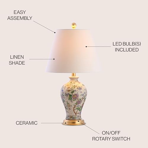 Jonathan Y JYL3009A Grace 24 Inch Floral Led Table Lamp Classic Cottage Bedside Desk Nightstand Lamp thumb #1