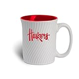 The Memory Company Officially Licensed NCAA Large Ceramic Coffee Mug - 15oz Ceramic Coffee Mug - Swirl Design, Team Logo Mug for Sports Fans - Game Day & Office Essential, University of Nebraska