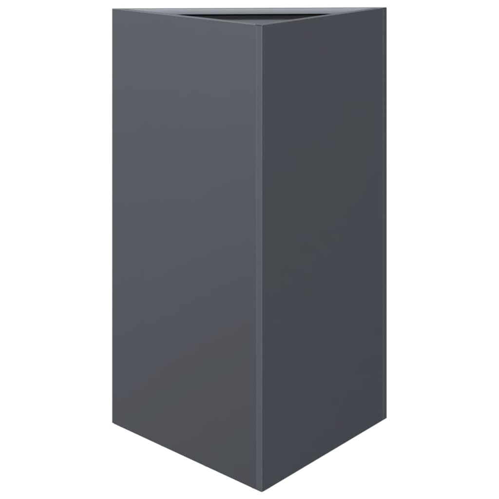 Donice ogrodowe 2 sztuki stalowe antracytowe trójkątne 50x43x75 cm na taras balkon patio do kwiatów warzyw ziół odporna na rdzę