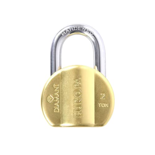 Image of Europa L365BM Brass Padlock | High-Security Dimple Key Lock | Durable Brass Body | Anti-Cut Hardened Shackle | Rust-Resistant | 4 Dimple Keys Included | Pack of 1 for Home & Office Security