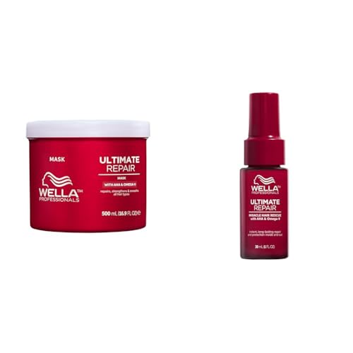 Bundle of Wella Professionals Ultimate Repair Mascarilla Reparadora 500 ml + Miracle Hair Rescue Spray 30ml, Tratamiento Reparador per Cabello Dañado