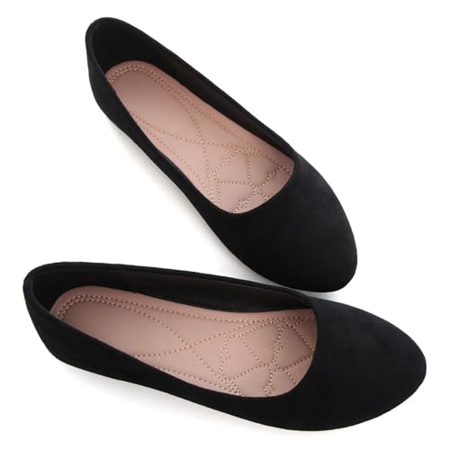 Image of Dear Time Women's Flats Comfortable Slip On Ballet Flats Soft Solid Casual Shoes