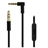 Eleshroom Replacement Audio Cable With Talk/Mic Remote For Beats by Dr. Dre, Studio, Studio 2, Solo, Solo 2, Mixr, Pro - Compatible with iPhone 4/4S/5/5S/6/6S/6S Plus - Black
