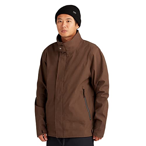 Dakine A-1 Isolierte Segeltuch-Snowboardjacke, wasserdichtes Design mit Belüftung, verstellbarer Kapuze und sicherer Aufbewahrung, Braun, M