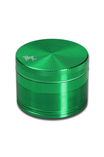 Black Leaf Kräuter-Mühle, Metall-Grinder, CNC-Grinder, ALU-Grinder | 4-teilig | 37 x 50 mm | Diamantschliff-Zähne | grün…
