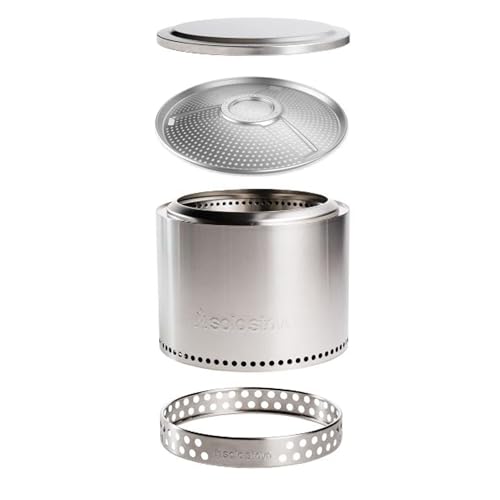 Solo Stove Bonfire Essential with Pellet Adapter Bundle | Smokeless Portable Stainless Steel Fire Pit with Stand Lid Carry Case Removable Ash Pan & Pellet Adapter | Ideal for 46 People