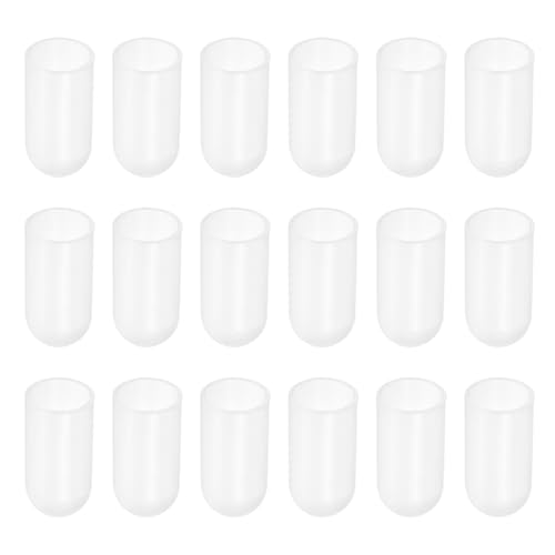 Image of uxcell 18Pcs Silicone End Caps, 24mm(15 /16 inch) ID 38mm(1-1 /2 inch) Height Round Rubber Elastic Screw Thread Protectors Flexible Screw Bolt Covers Caps for Metal Tube Rod Bolt, Clear