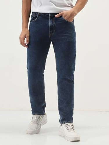 Image of Urbano Fashion Men's Slim Fit Washed Denim Jeans Stretchable