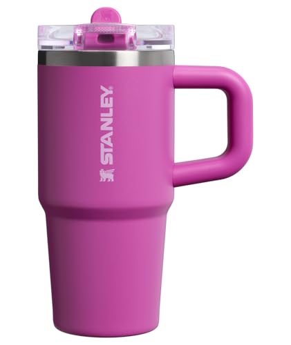 Image of STANLEY Quencher ProTour Flip Straw Tumbler with Leakproof Lid 14 oz | Built-In Straw & Handle | Cupholder Compatible for Travel | Insulated Stainless Steel Cup | BPA-Free | Dark Blossom
