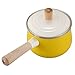 Cazo Porcelana Leche Caliente Olla de Esmalte Utensilios de Cocina Olla Antiadherente Sopa de Olla con Tapa Estufa Fogón de Gas Utensilios de Cocina Amarillo 1.8L (Color : 1pcs Yellow)