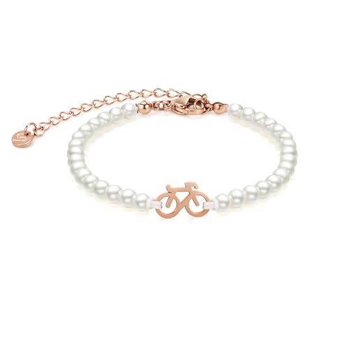 Collar Tenis Club | Joyería Tenis Plata | Collar Tenis | Raqueta | Colgante de Tenis | Pulsera | Pendientes Regalos Mujer Hombre | Pulsera Pearl Rose Bike Chain, Grand, Acero inoxidable, No es una