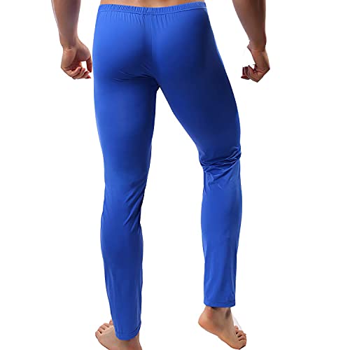 Mens Tight Long Underwear Bottoms Smooth Thin Leggings Long Johns Pants4