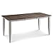 Farmhouse Solid Wood Dining Room Table | Brown and White Rectangle Kitchen Dinner Table with Eased Edge and Distressing, Extendable Table Length | Made in USA | Solid Maple no MDF