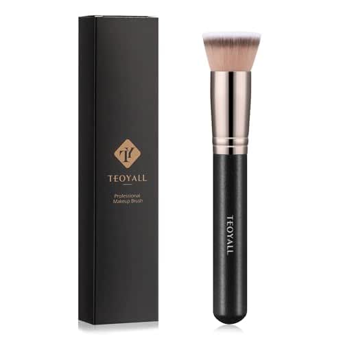 TEOYALL Kabuki Foundaiton Brush, Soft Dense Synthetic Bristles Flat Top