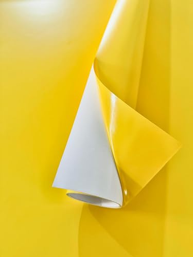 Image of Wall Stickers Pure Yellow Matt Wallpaper Decal DIY PVC Self-Adhesive Wallpaper for Office, Home Decorative(24x200, Yellow Mat)