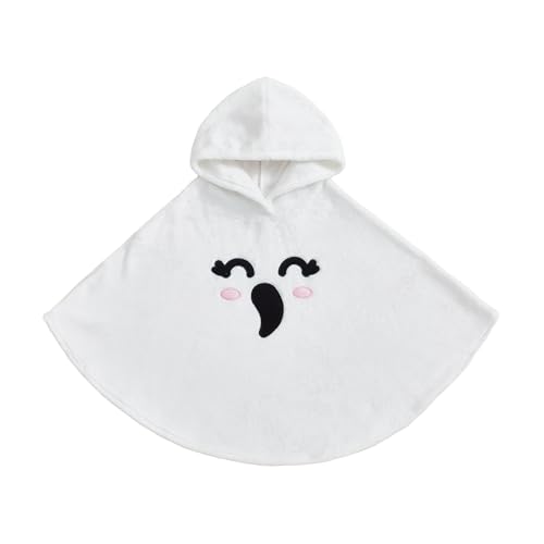 Dobeiokal Baby Girl Boy Halloween Costumes Toddler Ghost Costume Ghost Face Cloak Hooded Poncho Unisex Baby Cosplay Outfits(A-White A 3-4T)